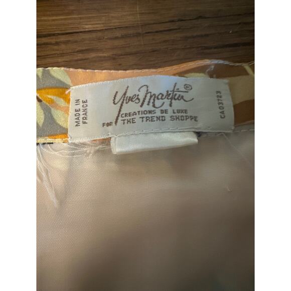 Vintage S Women Yves Martin France Pleated Printed Midi Skirt Striped Retro - Picture 4 of 6